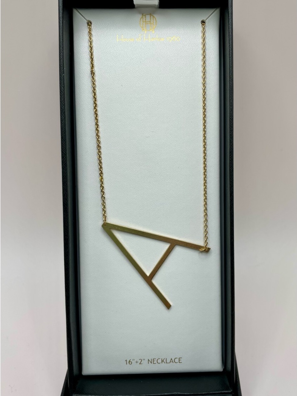 House of Harlow 1960 Geometric Letter “A” Gold Necklace